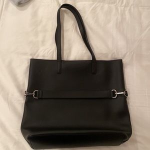 Away Longitude Tote Bag in Black Leather!